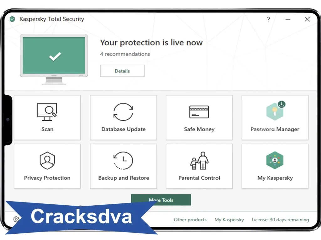 Security Page Of Kaspersky Total Security Crack