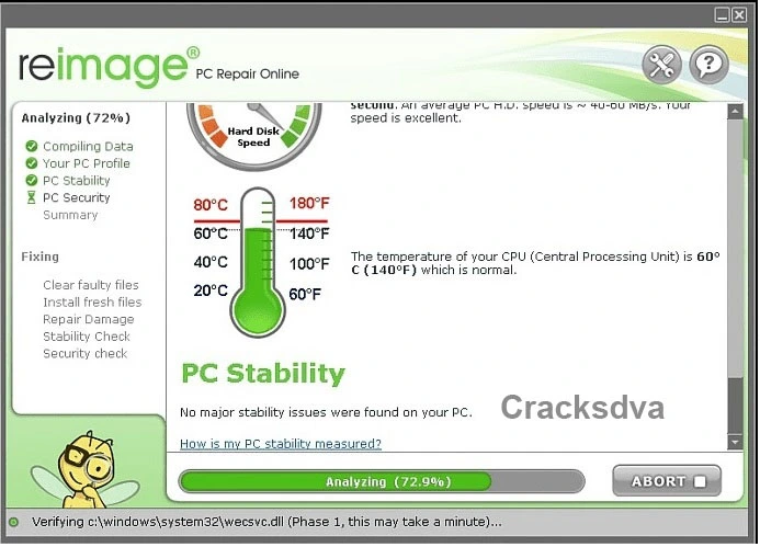 Reimage PC Repair Crack Interface