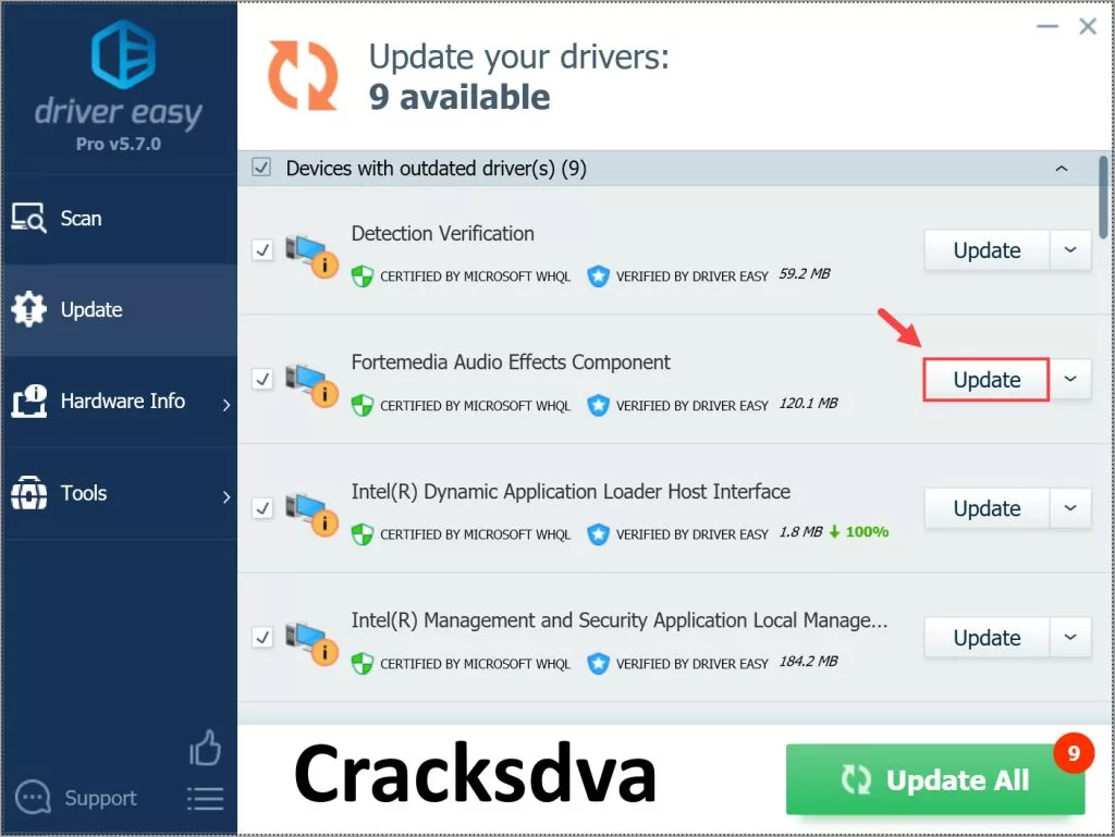 Updating in Driver Easy Pro Crack