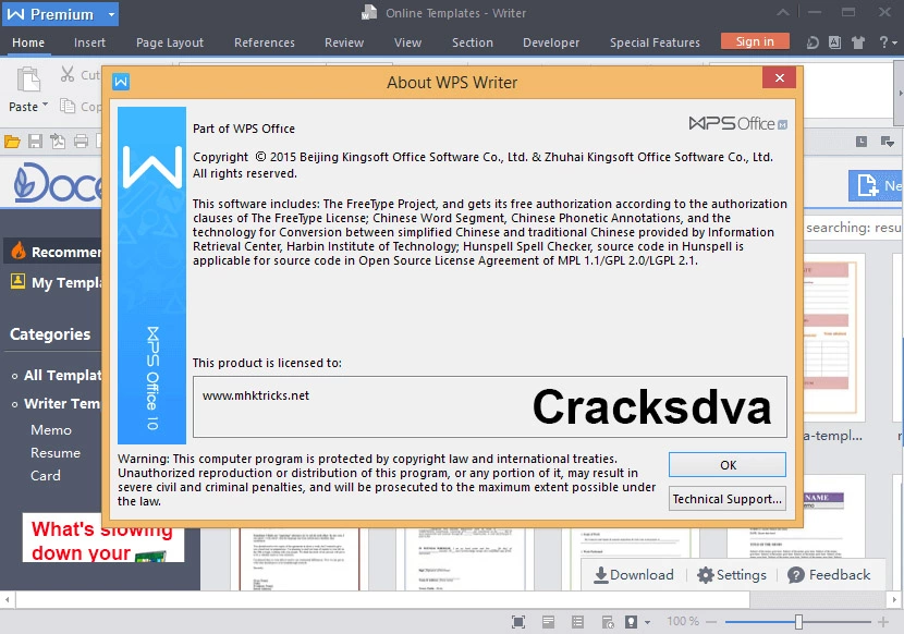 WPS Office Crack Interface