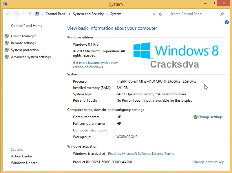 Windows 8.1 Crack Control Panel